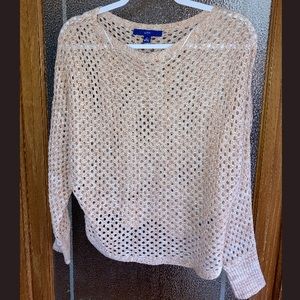 Pink and rose gold knit over shirt